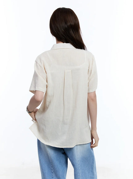 Linen Short-Sleeve Collared CU513