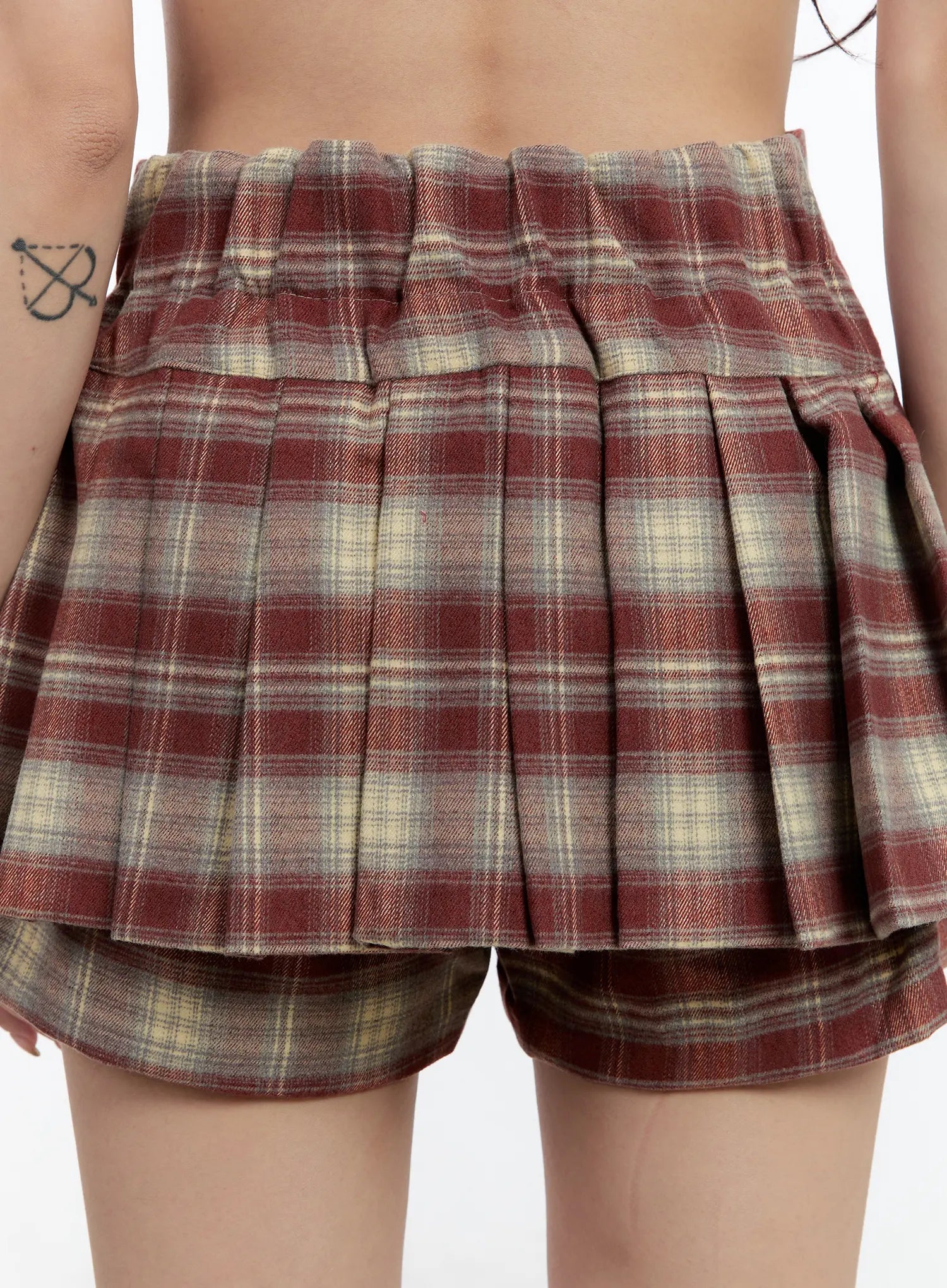 plaid-high-waist-mini-skirt-cn524