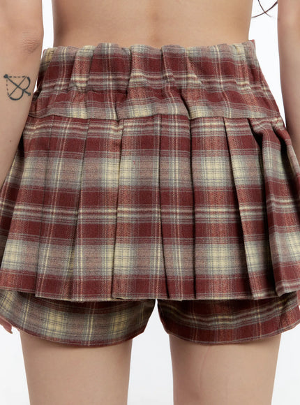 plaid-high-waist-mini-skirt-cn524