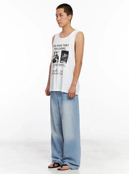 Men's Light-Wash Denim Jeans IG508