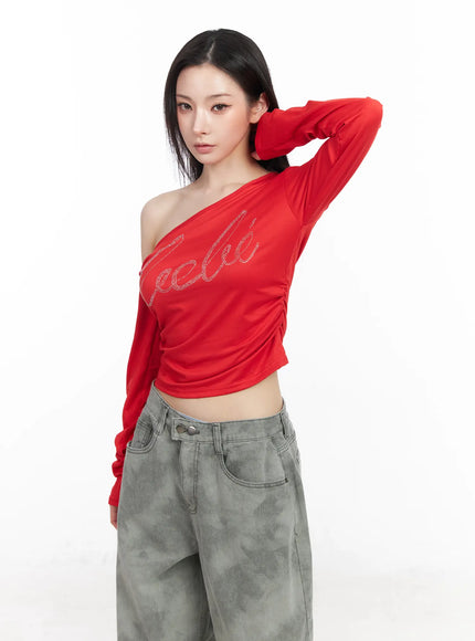 rhinestone-asymmetric-off-shoulder-long-sleeve-top-cm519