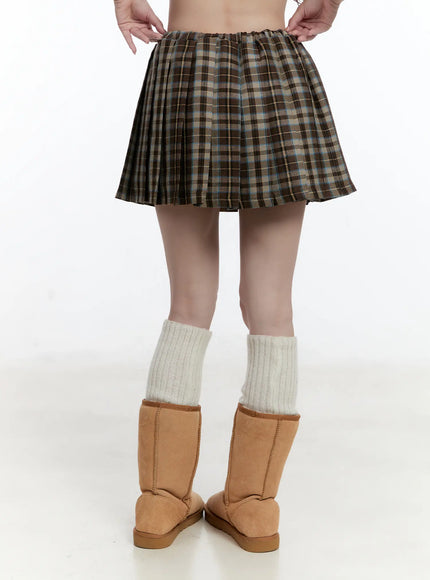 plaid-pleated-mini-skirt-cn525
