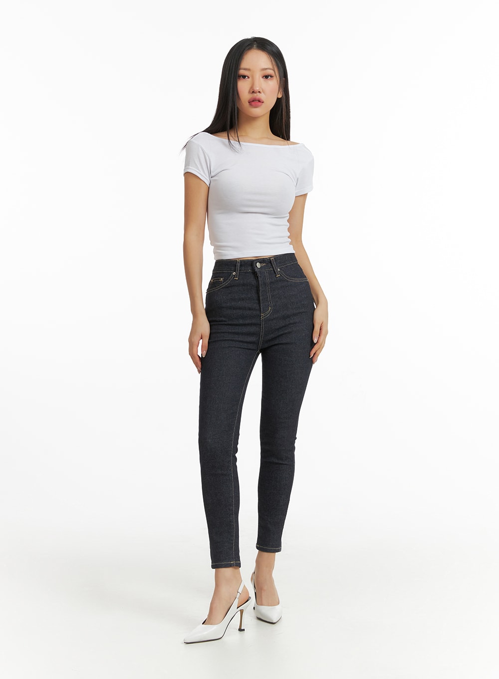 high-waist-solid-skinny-jeans-cj425