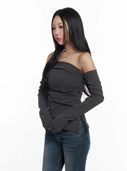 elegant-off-shoulder-shirred-top-cj515
