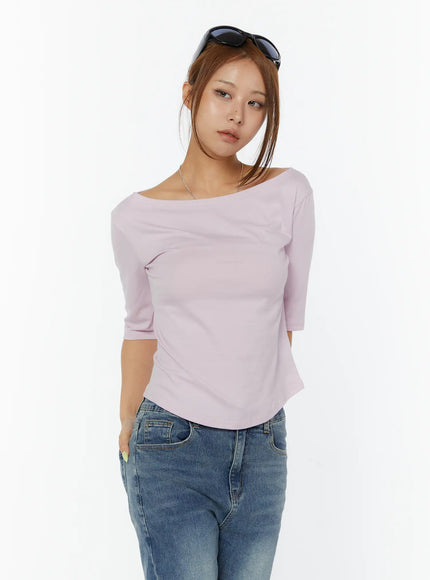 minimalist-3-4-sleeve-boat-neck-top-cy520