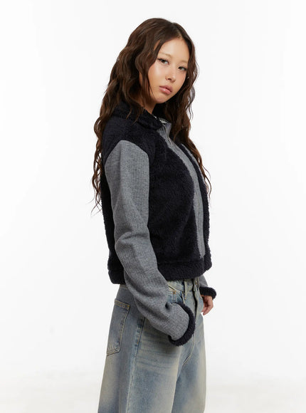 Cozy Pocket Collar Fleece Zip Up CD517