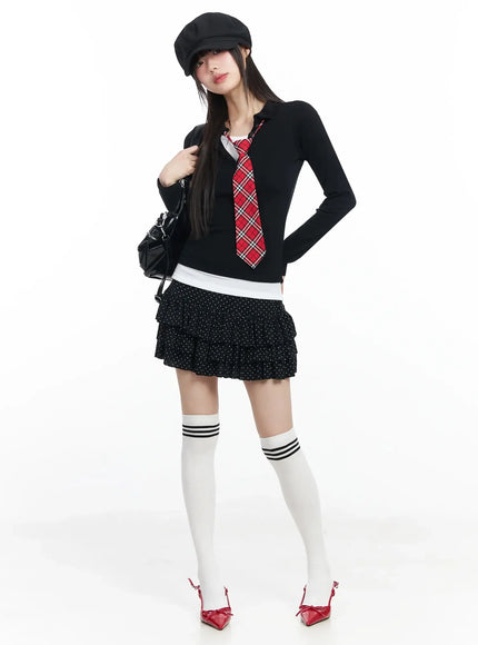 polka-dot-ruffle-mini-skirt-if505
