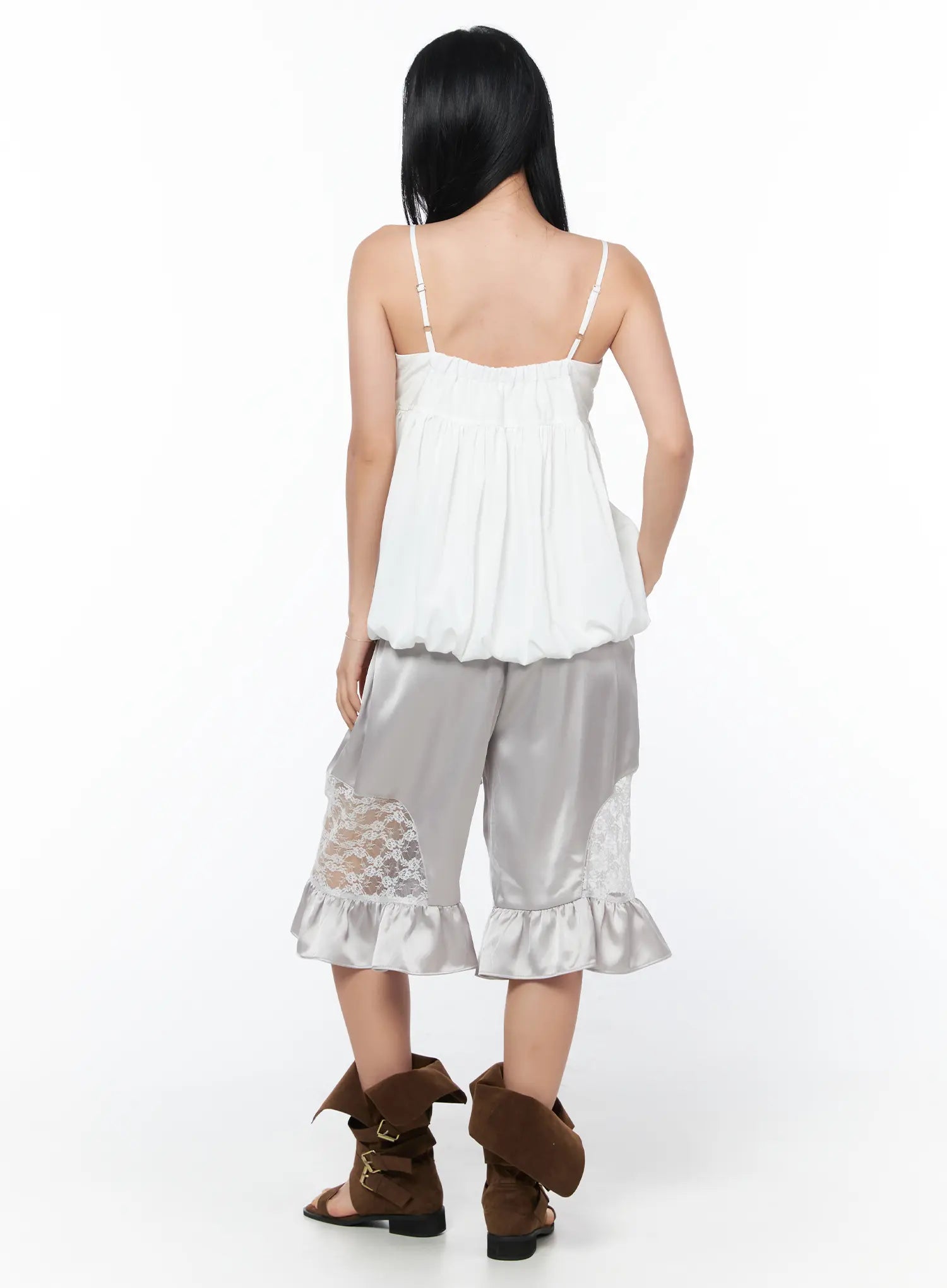 satin-ruffle-lace-shorts-cy512