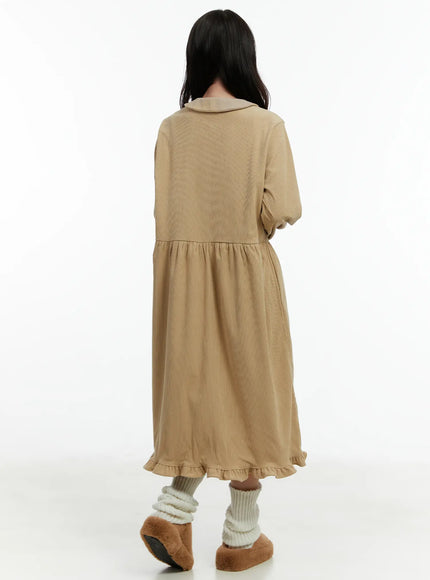 collared-corduroy-long-sleeve-maxi-dress-cd523