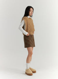 recycled-polyester-cable-knit-sweater-vest-cd314