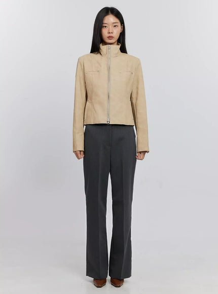 Biker Faux-Leather Jacket IS516