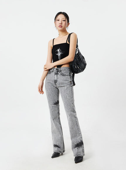 Grey Bootcut Jeans CM324