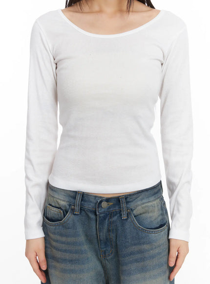 Classic U-Neck Long Sleeve Top CD518