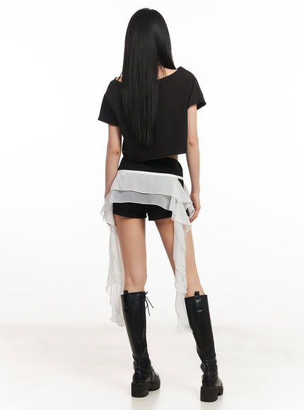 Sheer Tiered Ruffle Skirt CA514