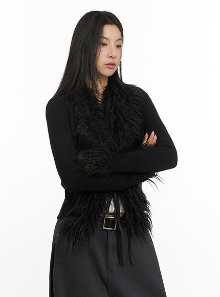 Chic Fur-Trim Cardigan ID431