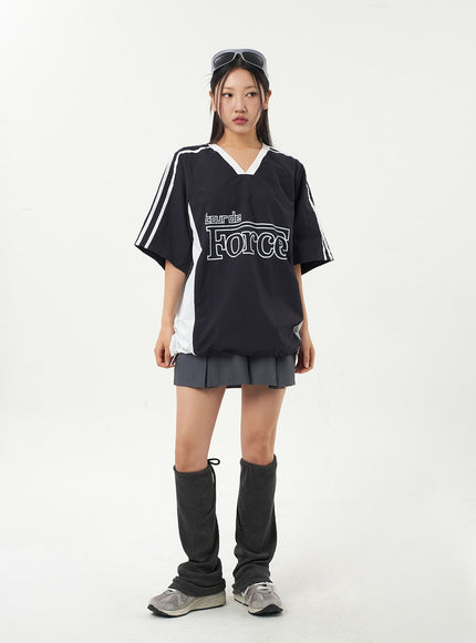 V-Neck Nylon Tee Unisex CA326