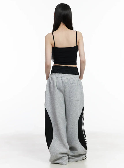 Layered Wide Leg Track Pants CM525