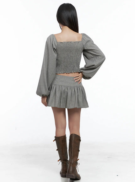 gingham-flounce-mini-skirt-cs503