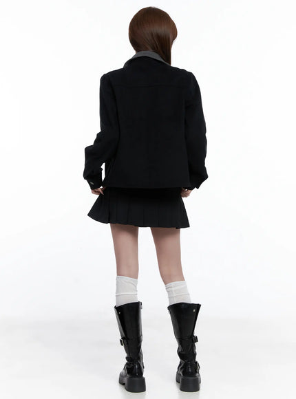 Pleated Mini Skirt with Belt Detail CG529