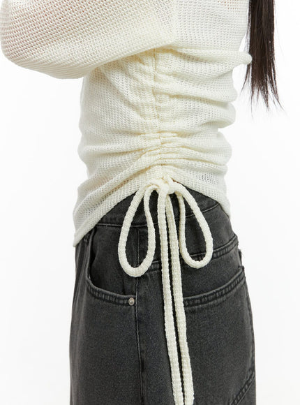 shirred-see-through-one-shoulder-top-cg426