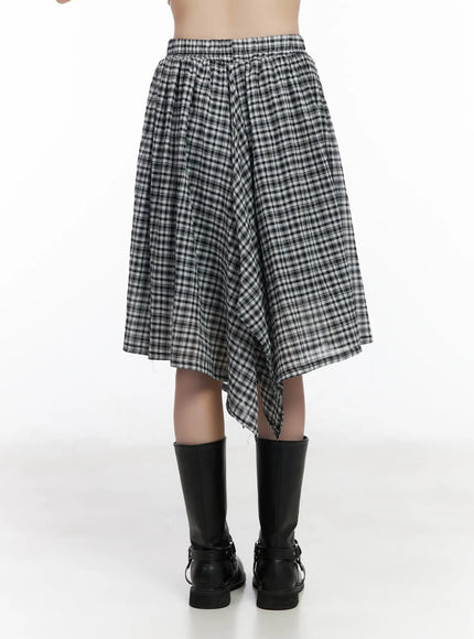plaid-asymmetrical-midi-skirt-cm524