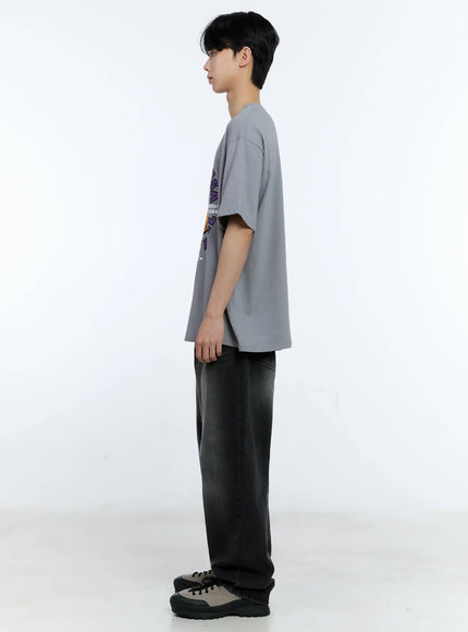 Men's Washed Loose-Fit Jeans IL529