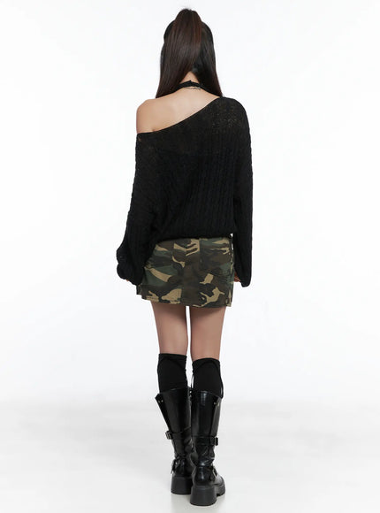 Camo Print Mini Skirt CS502