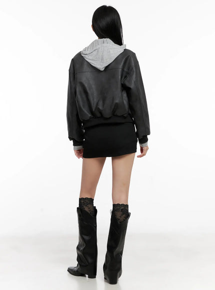 Essential Buttoned Black Mini Skirt CG526