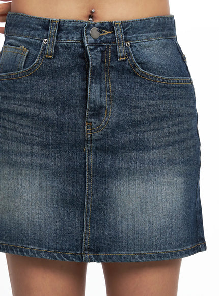 Washed Denim Mini Skirt CO513