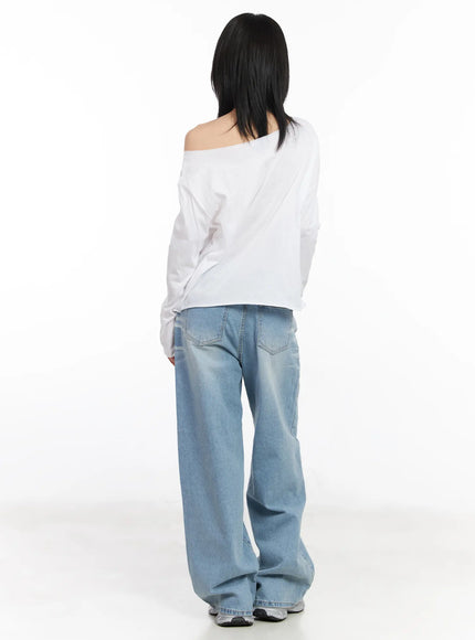 Yuqi Vintage Wash Wide-Leg Jeans CF526