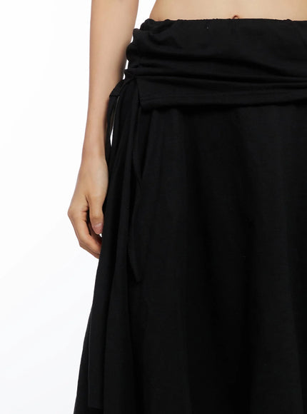 layered-shirring-asymmetrical-skirt-co517