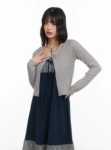 One-Button Knit Cardigan CD531