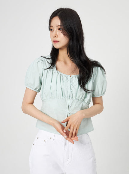 Puff Sleeve Button Blouse OA317