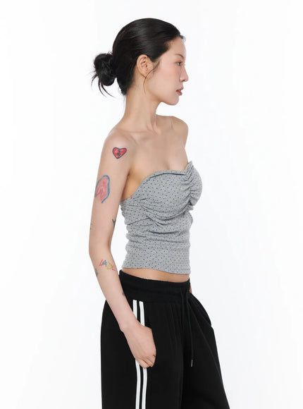 ruched-polka-dot-strapless-top-ca527