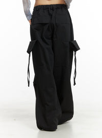 solid-drawstring-cargo-pants-cy414