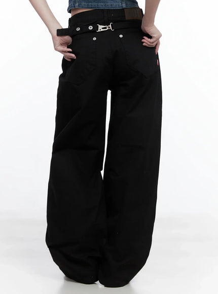 Low-Rise Back Detail Wide Pants CS525