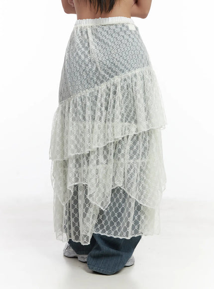 Lace Sheer Maxi Skirt CD529
