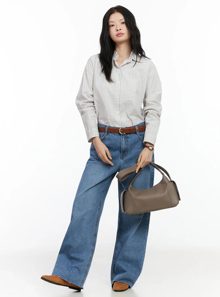 Cotton Check Button Shirt IM524