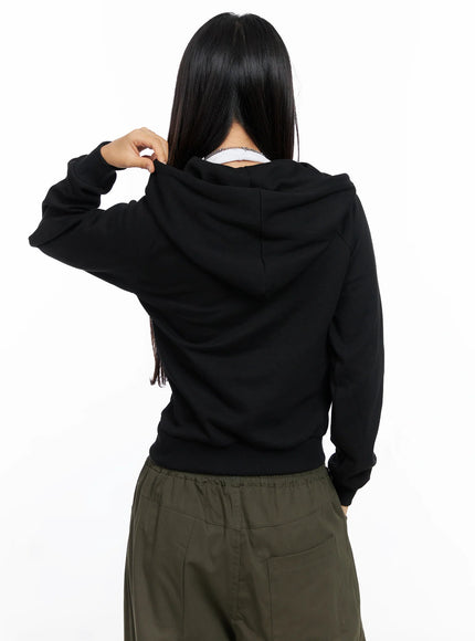 Graphic Cropped Hoodie CO515