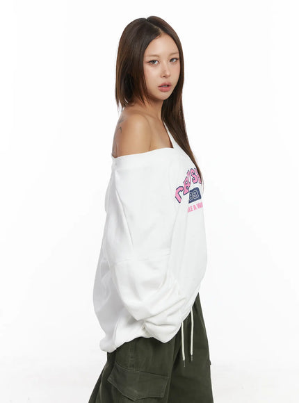Off-Shoulder Oversized Sweatshirt CJ513