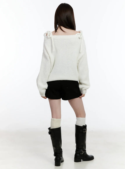 Double Strap Off-Shoulder Knit Top ID510