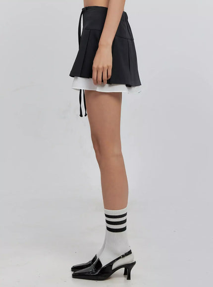 layered-pleated-mini-skirt-is516