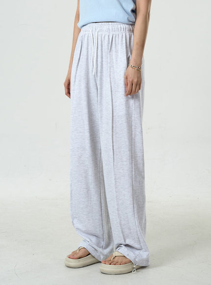 Pin-tuck Wide Leg Sweat Pants CU7