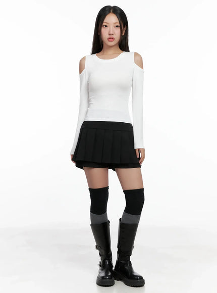 Cut-Out Ribbed Off-Shoulder Top IG527