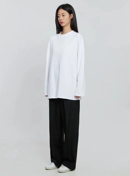Casual Long Sleeve Oversized Tee IN507