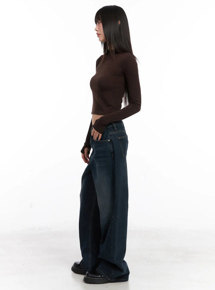 Kamryn Wide-Leg Fleece Lined Jeans CN520