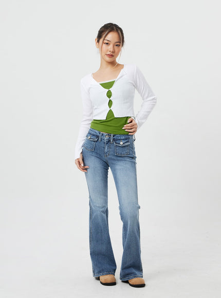 Cropped Long Sleeve Cardigan CF317