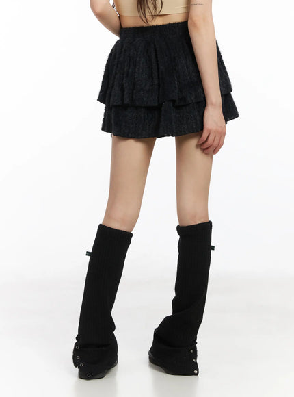 Pom-Pom Tiered Mini Skirt CD526