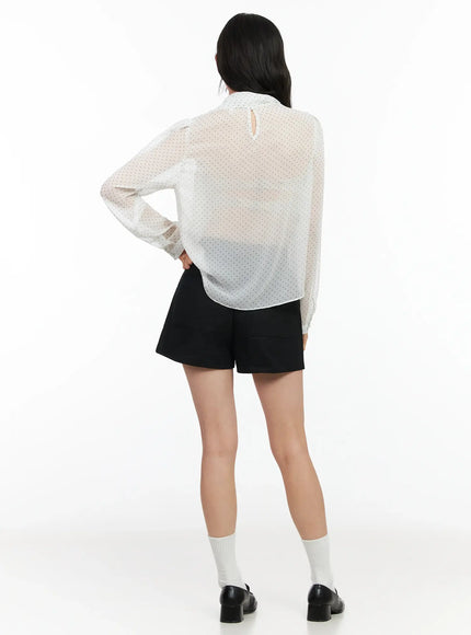 Sheer Polka Dot Blouse IM524