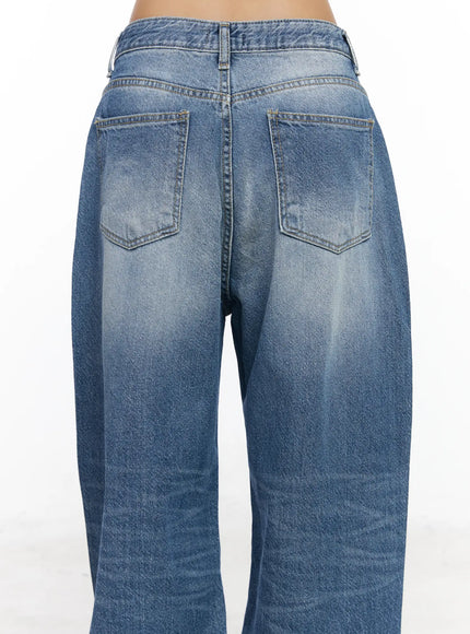 Alora Vintage Washed Wide Leg Jeans CF513